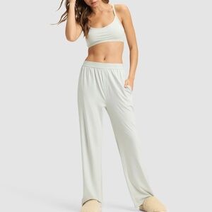 Cozy Earth First Layer Pajama Soft Bra and Pant in sage green NWT M